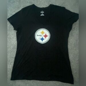 Majestic Black Steelers Emblem Tee